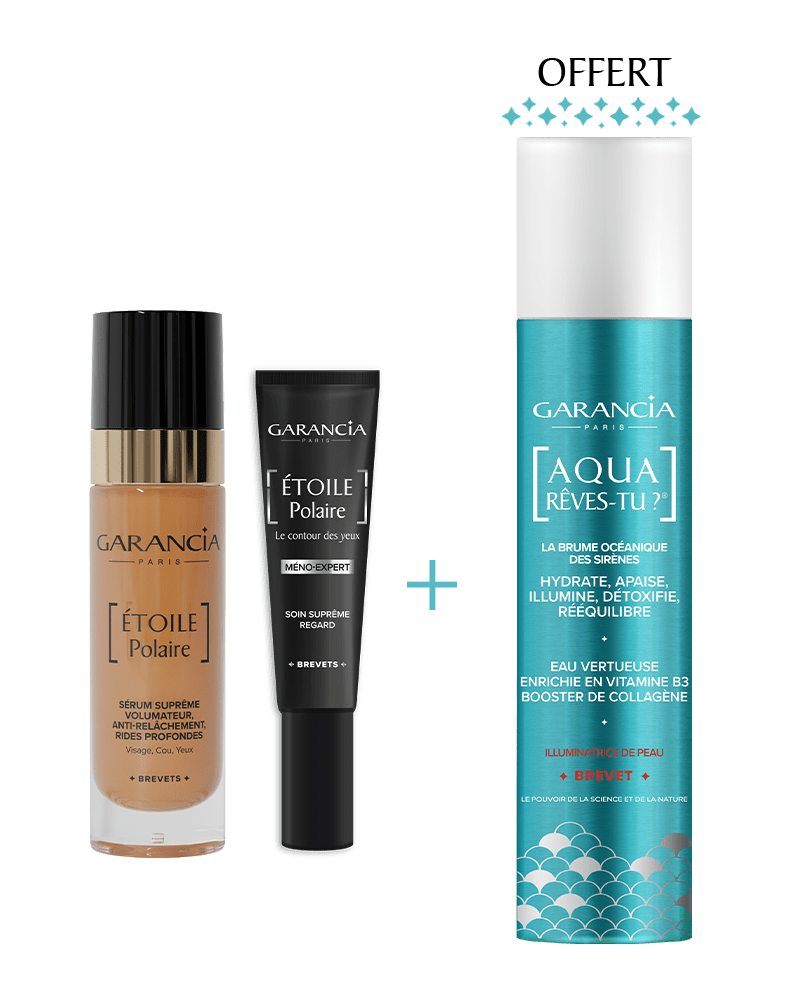 Offre Etoile du Matin : Sérum suprême etoile polaire et Soin regard avec la brume océanique Aqua Rêves-Tu offerte pour hydrater et illuminer.