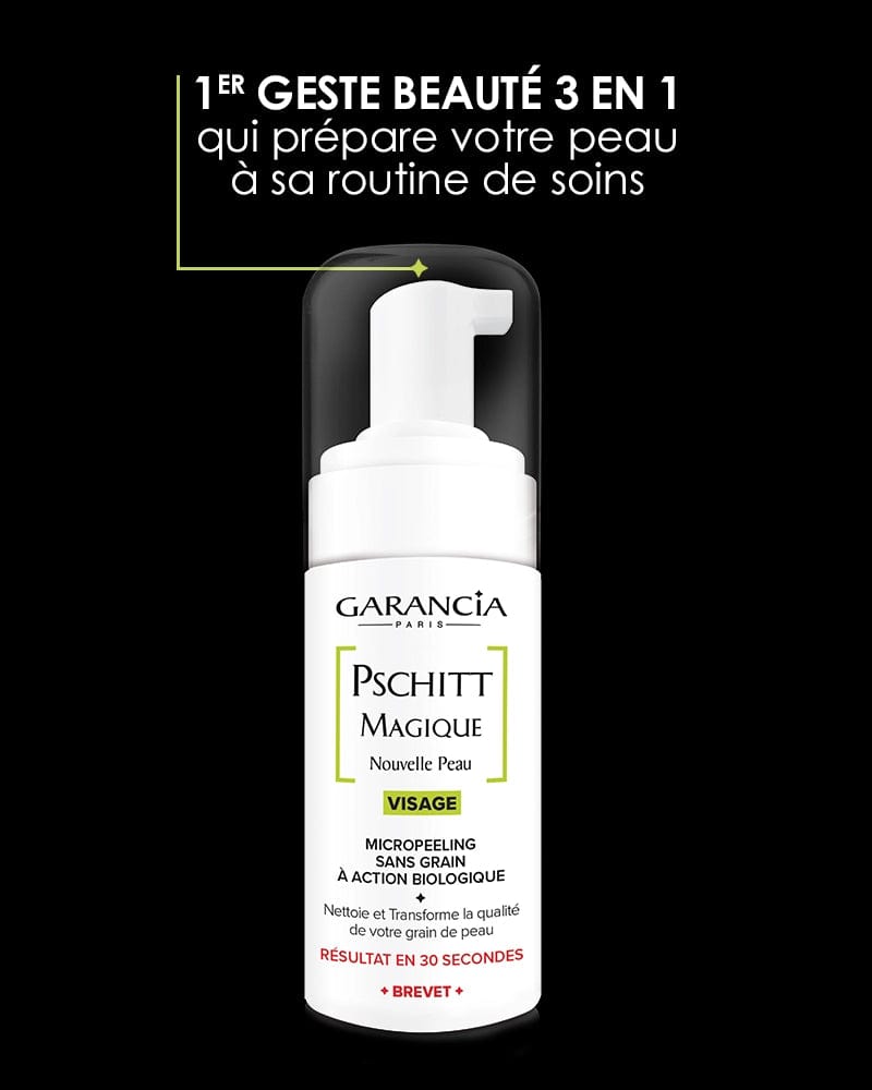Laboratoire Garancia Micropeeling sans grain PSCHITT MAGIQUE NOUVELLE PEAU étapes routine