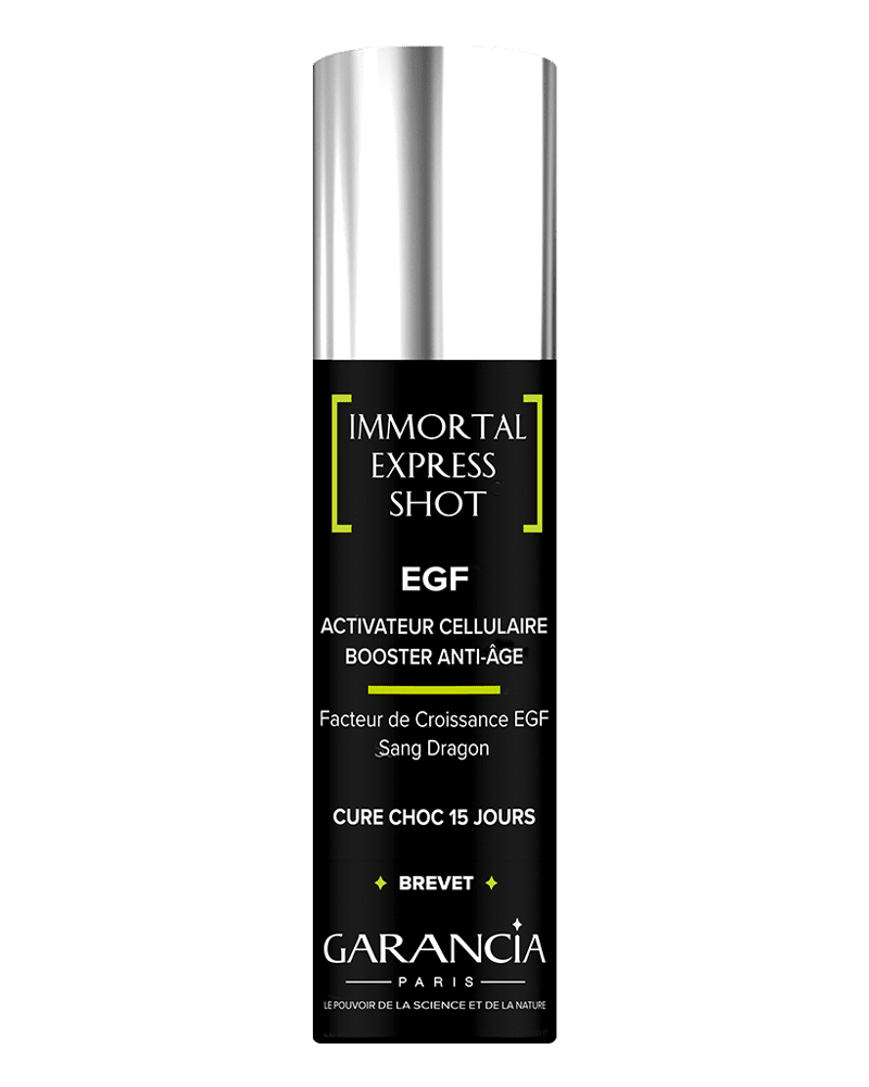 Laboratoire Garancia IMMORTAL EGF 15ML : Sérum activateur cellulaire Garancia Immortal Express Shot EGF, une cure choc anti-âge de 15 jours au facteur de croissance EGF et Sang Dragon, booster de jeunesse.