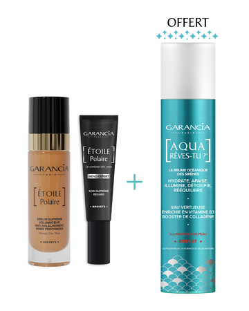 Offre Etoile du Matin : Sérum suprême etoile polaire et Soin regard avec la brume océanique Aqua Rêves-Tu offerte pour hydrater et illuminer.