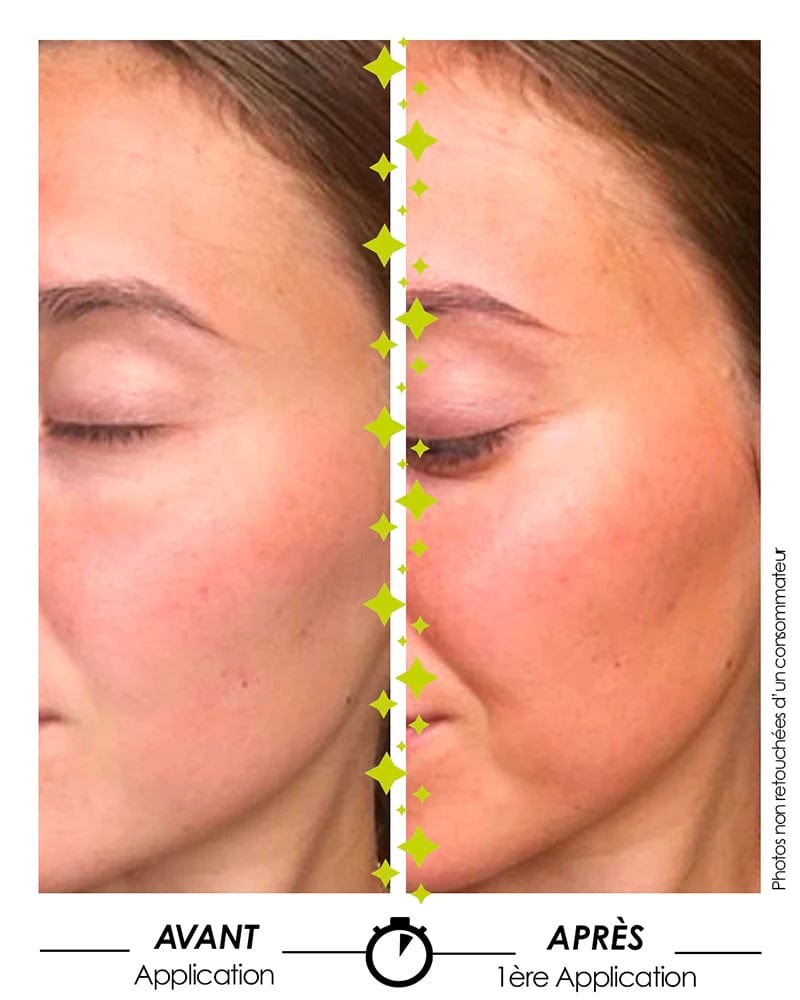 Laboratoire Garancia Crème de jour [ DIABOLIQUE TOMATE ] CRÈME D'EAU Édition Limitée Vision avant après application du produit