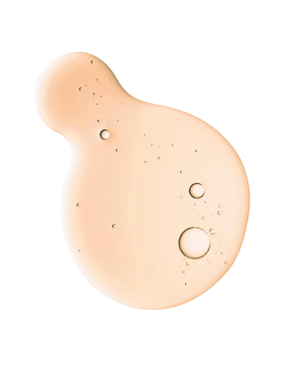 Garancia Sérum L'ELIXIR DU MARABOUT : Texture fluide et transparente d'un sérum Garancia avec de fines bulles d'actifs en suspension, évoquant une formule légère et hautement concentrée.