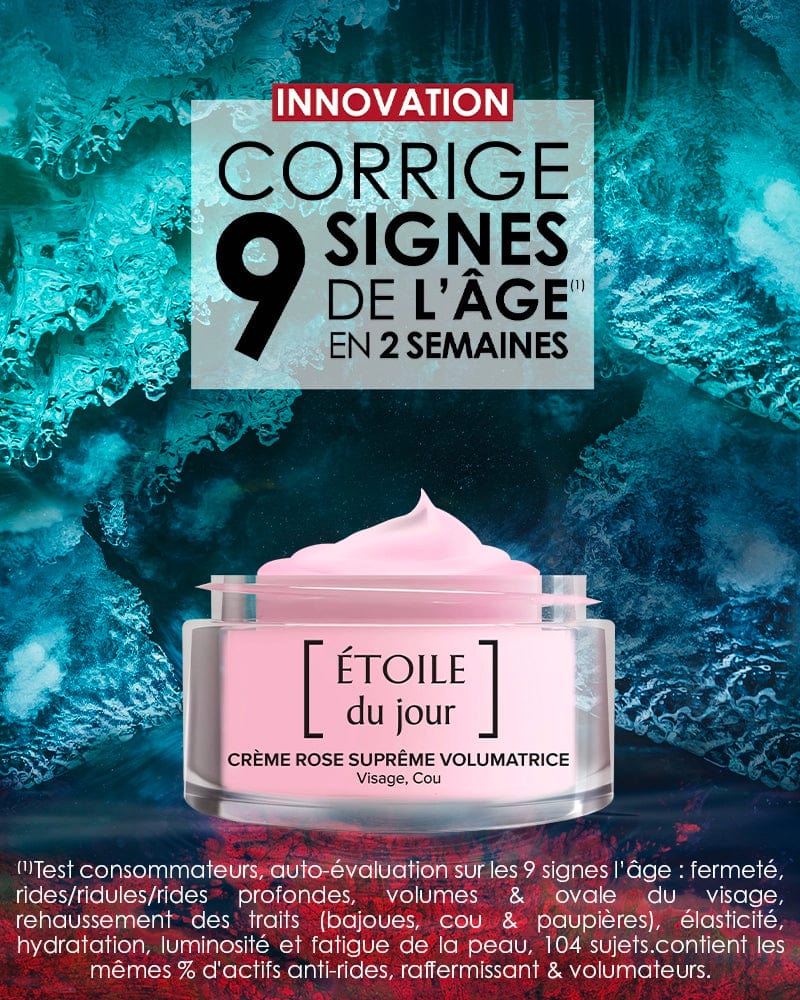 Laboratoire Garancia Anti-Âge & Anti-Rides [ ÉTOILE du jour ] : crème rose suprême volumatrice visage et cou. Innovation anti-âge promettant de corriger 9 signes de vieillissement en 14 jours.