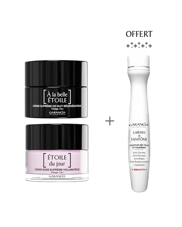 Bundles Rituel Enchanté Laboratoire Garancia : Duo anti-âge Garancia Étoile du Jour et À la Belle Étoile avec le soin contour des yeux Larmes de Fantôme offert. 