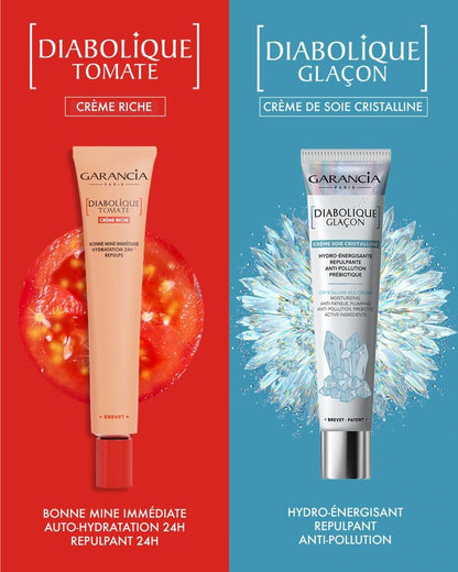 comparaison du la crème de soie cristalline diabolique glaçon et de la crème de jour - diabolique tomate crème riche