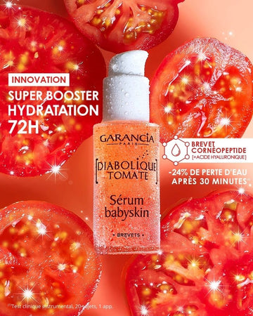 produit diabolique tomate sur fond de tomate