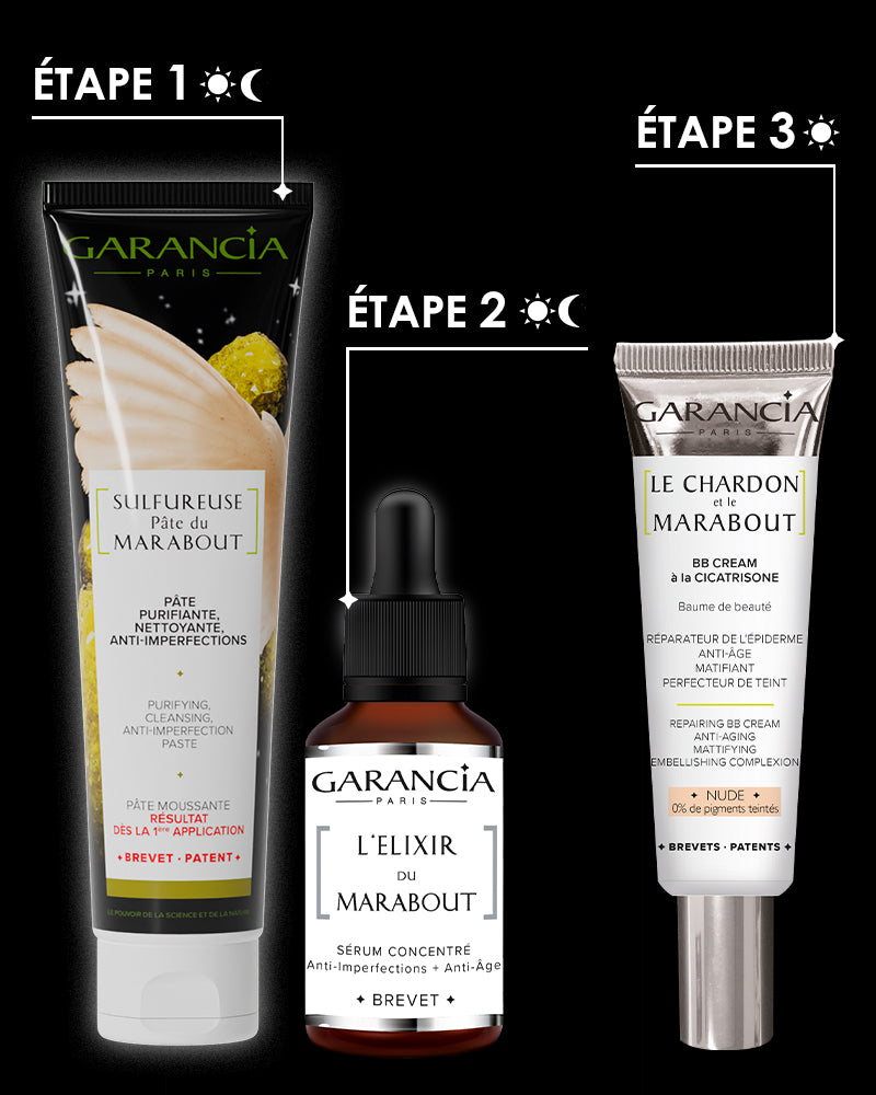 étape routine et élixir et sulfureuse pâte du marabout