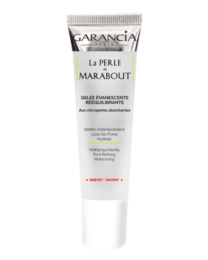 Garancia Crème de jour LA PERLE DU MARABOUT : Tube de soin visage La Perle du Marabout de Garancia, Gelée Évanescente Rééquilibrante aux microperles absorbantes, action matifiante et lissante pour les pores.